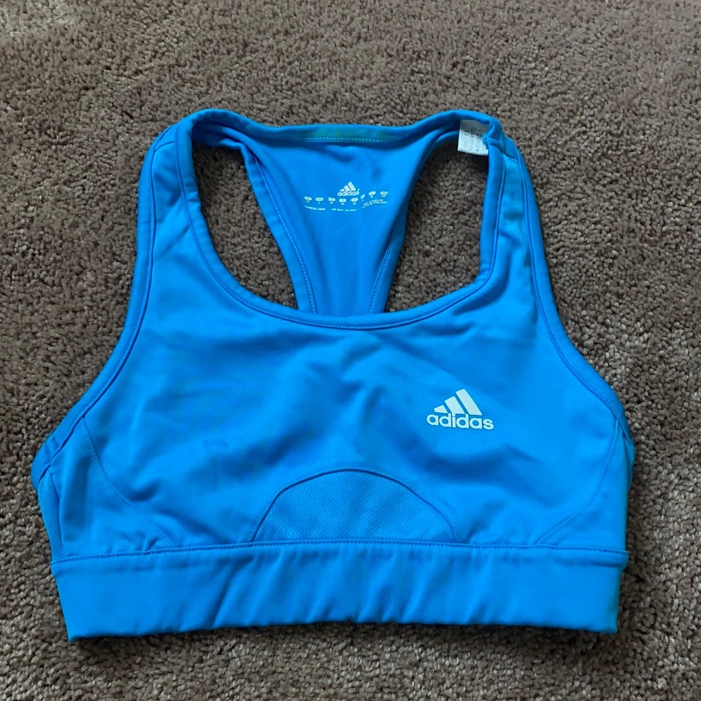 Blue adidas sports bra